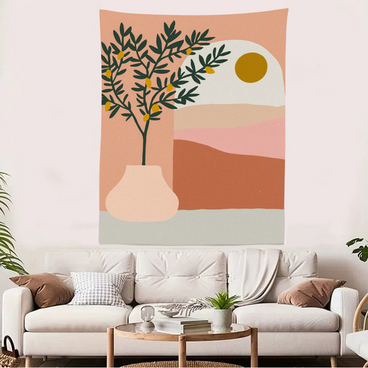 Nordic Morandi Wall Tapestry Color 1 – Aesthetic Boho Bedroom Wall Hanging