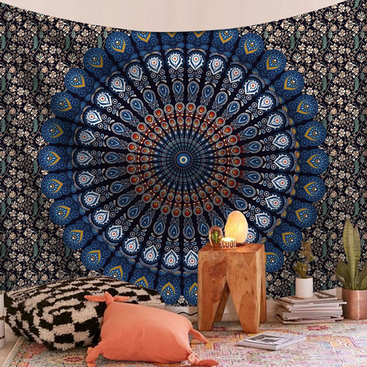 Bohemian Mandala Tapestry Color 1 – HD Print Boho Wall Hanging Decor