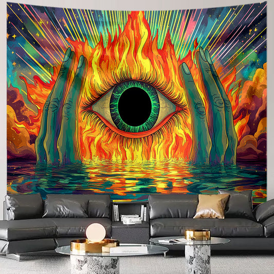 Moon Sun Tapestry Close-up Texture – HD Print Mystical Wall Art