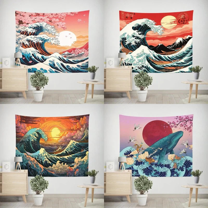 Japanese Ukiyo-e Wall Art, Ocean Wave Wall Decor