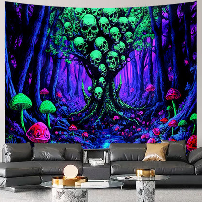 Dreamy Mushroom Tapestry Wall Hanging Aesthetic Boho Living Room Home Decor