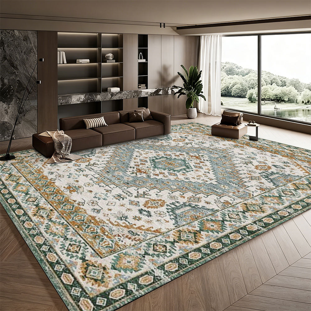 Persian Rug Foldable Washable Carpet Living Room Large Area Anti-Slip Decor