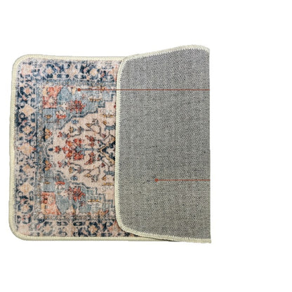 Imitation Wool Carpet Close Up Detail Texture Bohemian Non-Slip Washable Rug