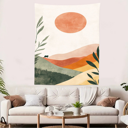 Nordic Morandi Wall Tapestry – Minimalist Wall Hanging Boho Room Decor