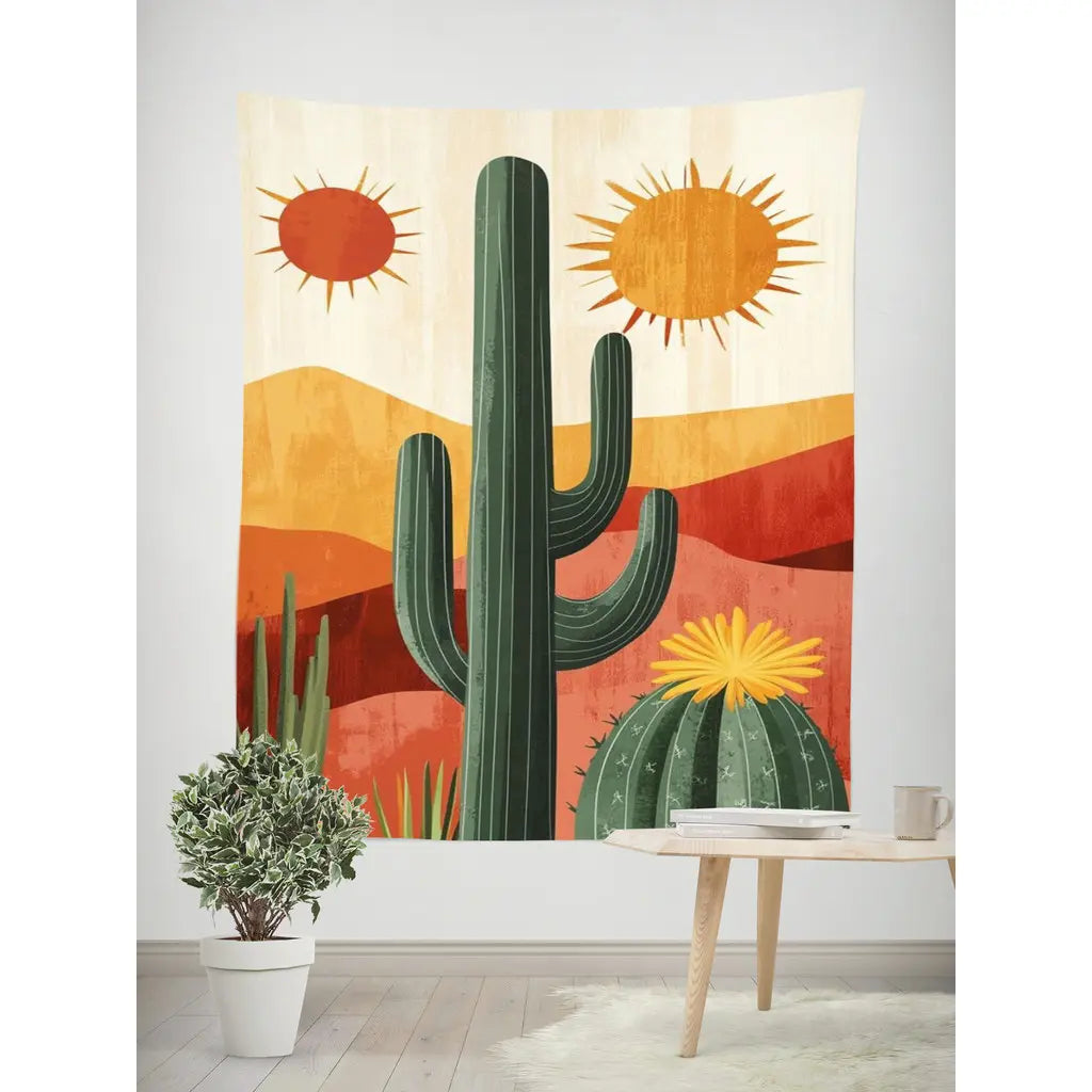 Nordic Cactus Wall Tapestry Gift Idea – Housewarming Home Decor