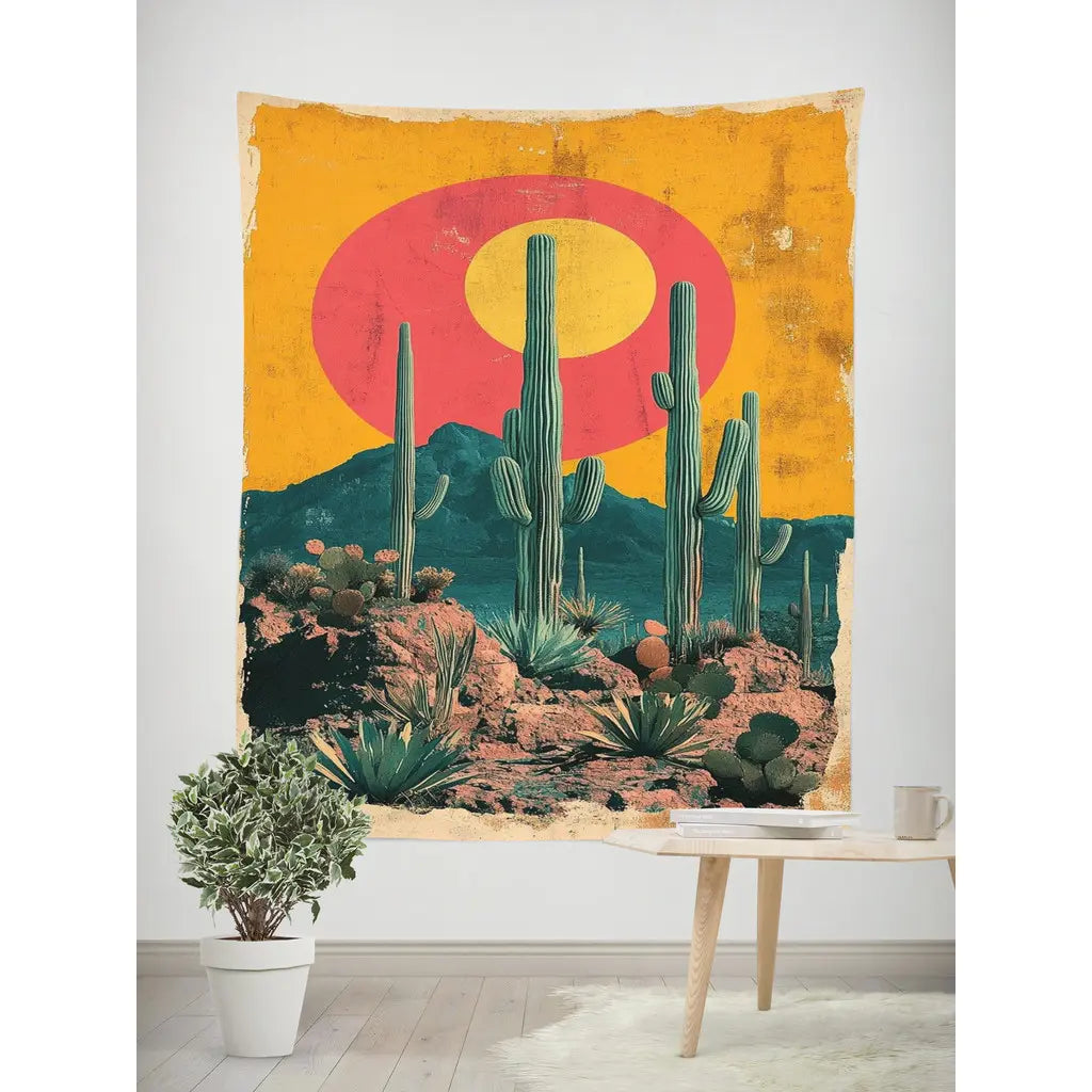 Morandi Cactus Wall Hanging in Study Room – Aesthetic Nordic Decor