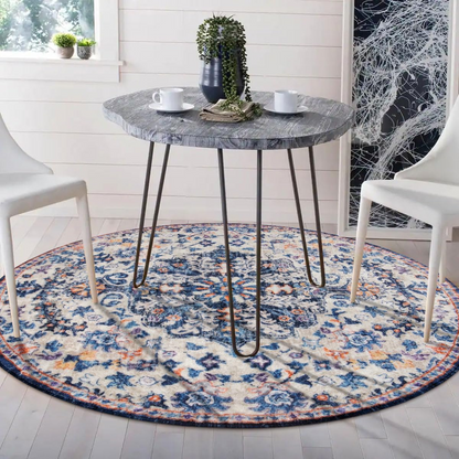 Round rug care instructions – machine washable faux cashmere Persian carpet