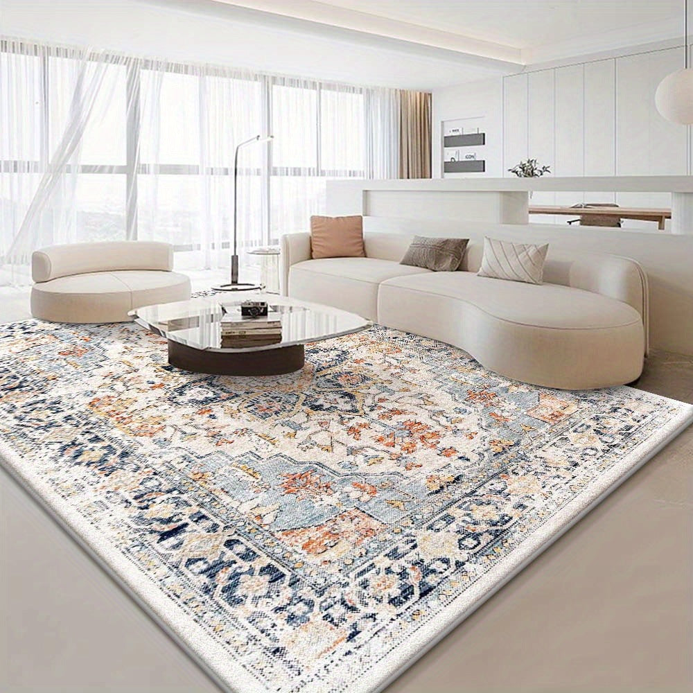 Dirt Resistant Washable Persian Carpet Faux Cashmere Bedroom Living Room Rug