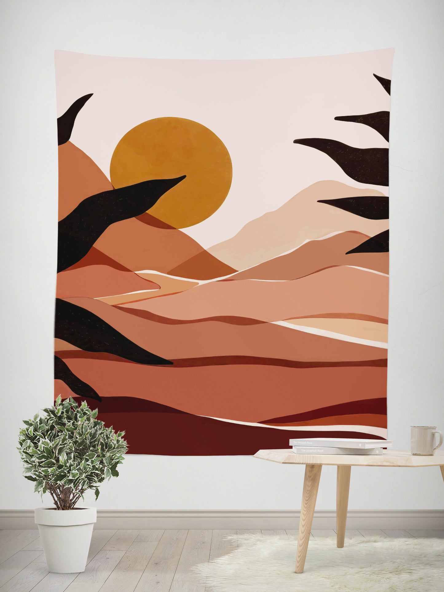 Morandi Bohemian Tapestry – Bedroom Aesthetic Detail Close-up