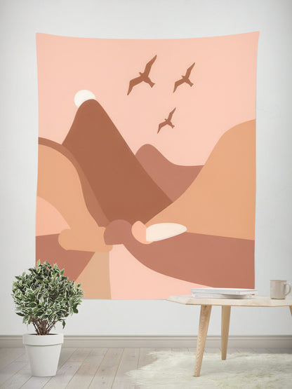 Morandi Bohemian Tapestry – Bedroom Aesthetic Detail Close-up