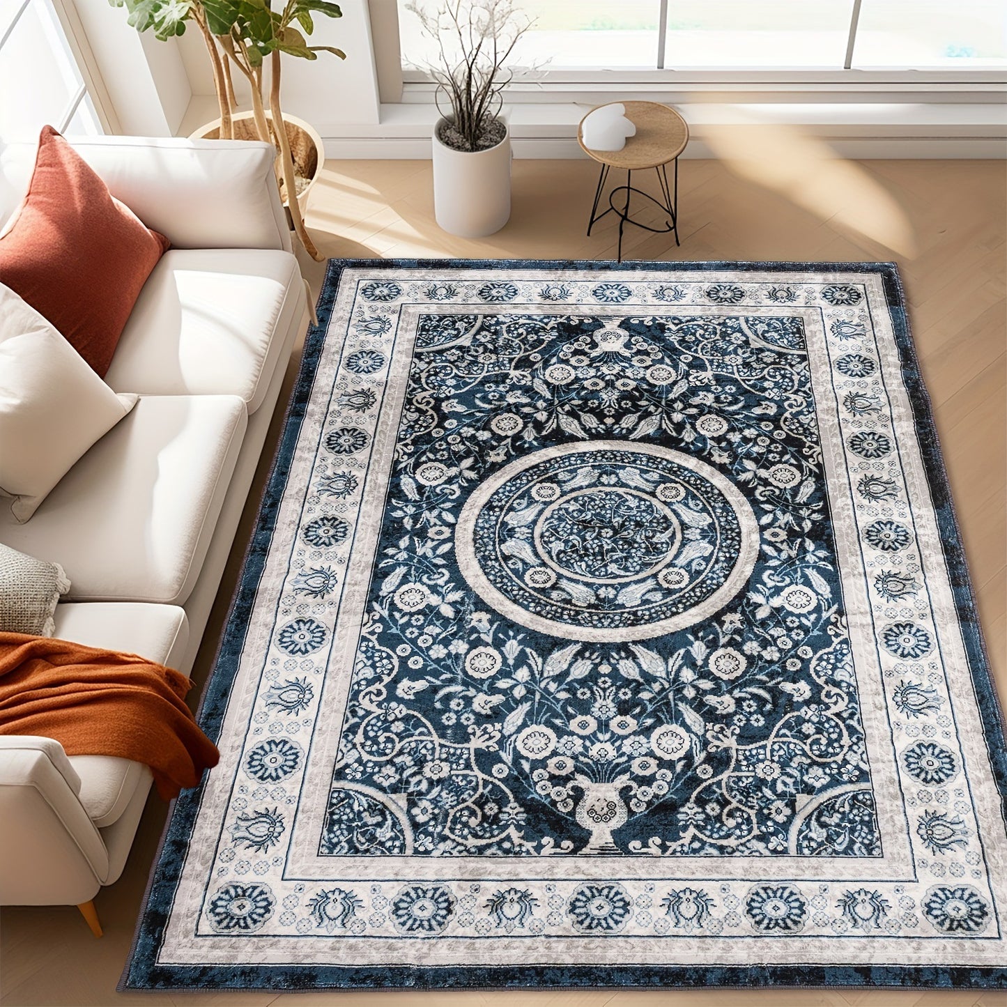 Persian Rug Styled Living Room Large Area Full Coverage Washable Carpet