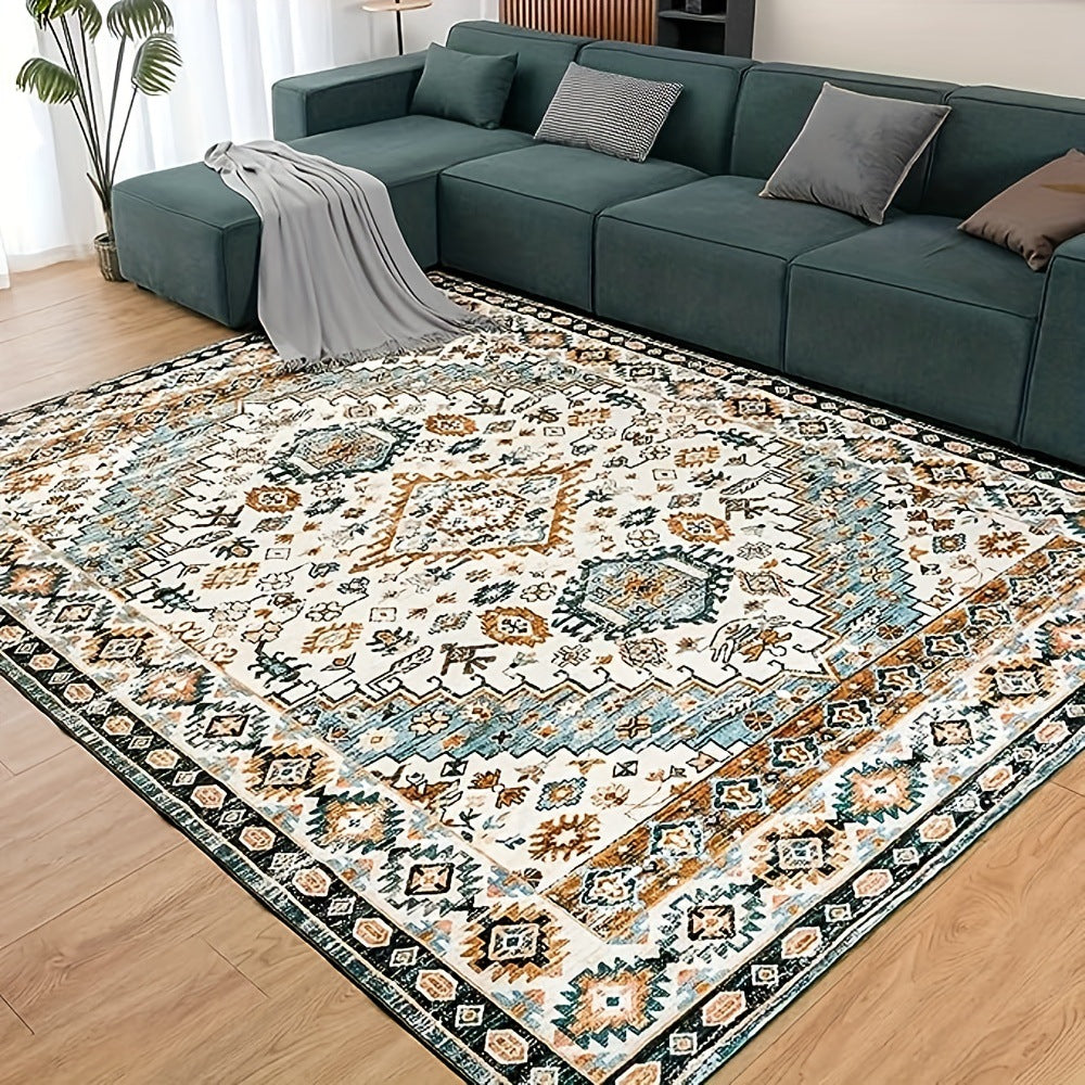 Dirt Resistant Washable Persian Carpet Faux Cashmere Bedroom Living Room Rug