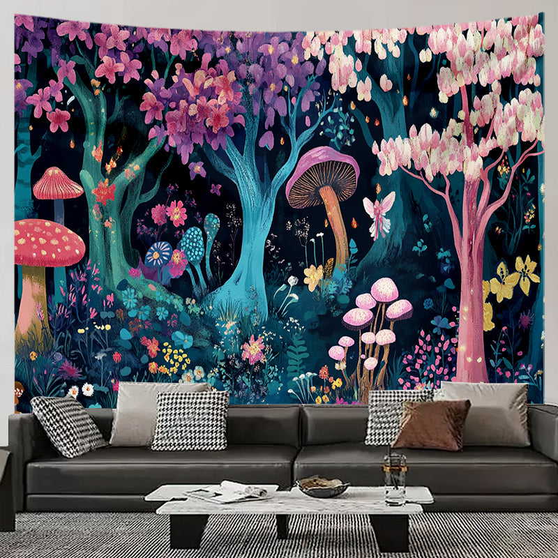 Dreamy Mushroom Tapestry Wall Art Aesthetic Boho Bedroom Home Decor