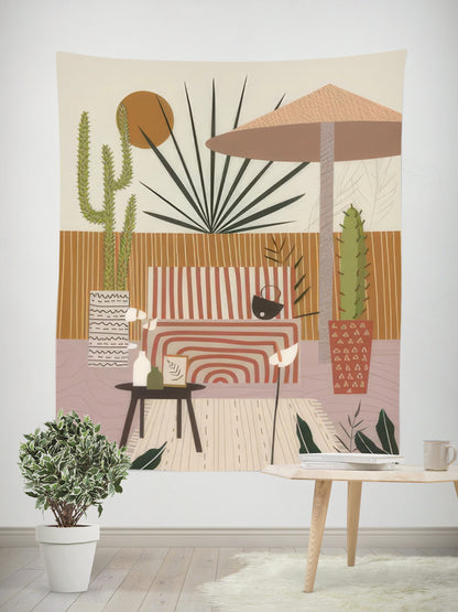 Morandi Bohemian Tapestry – Bedroom Aesthetic Detail Close-up