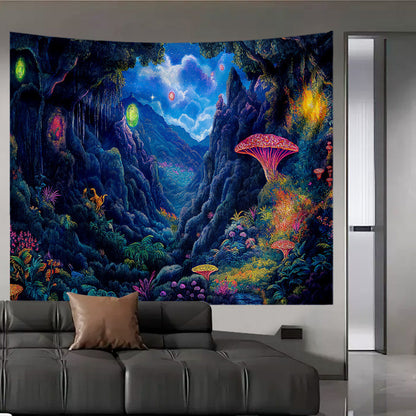 Dreamy Mushroom Tapestry Styled Bedroom Aesthetic Boho Wall Art Home Decor