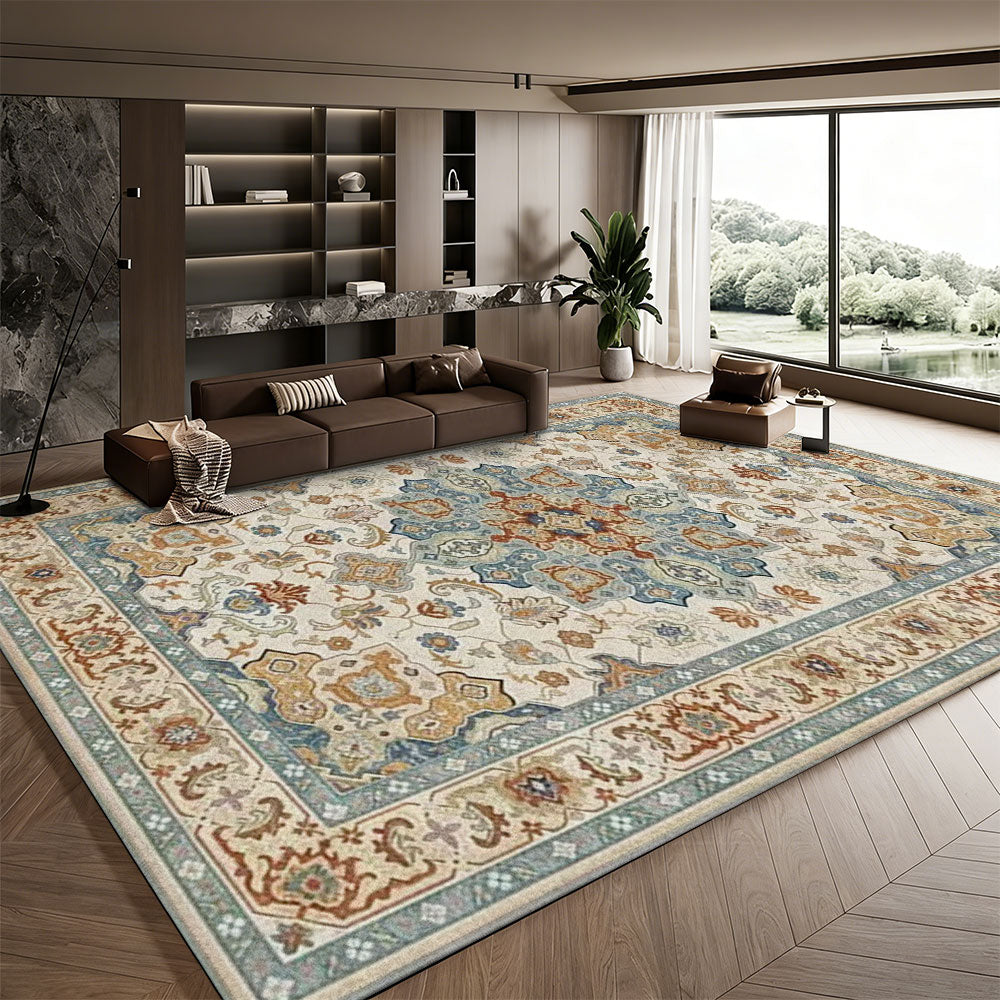Persian Rug Styled Living Room Large Area Full Coverage Washable Carpet