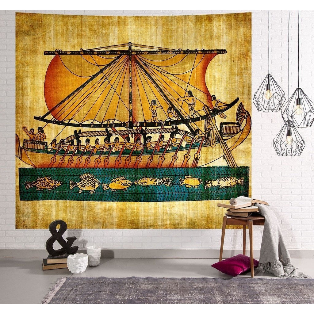 Egyptian Gods Tapestry – Ancient Ceremony Scene Wall Hanging Decor