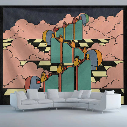 Faith World Abstract Tapestry Boho Wall Art Hippie Dorm Room Decor