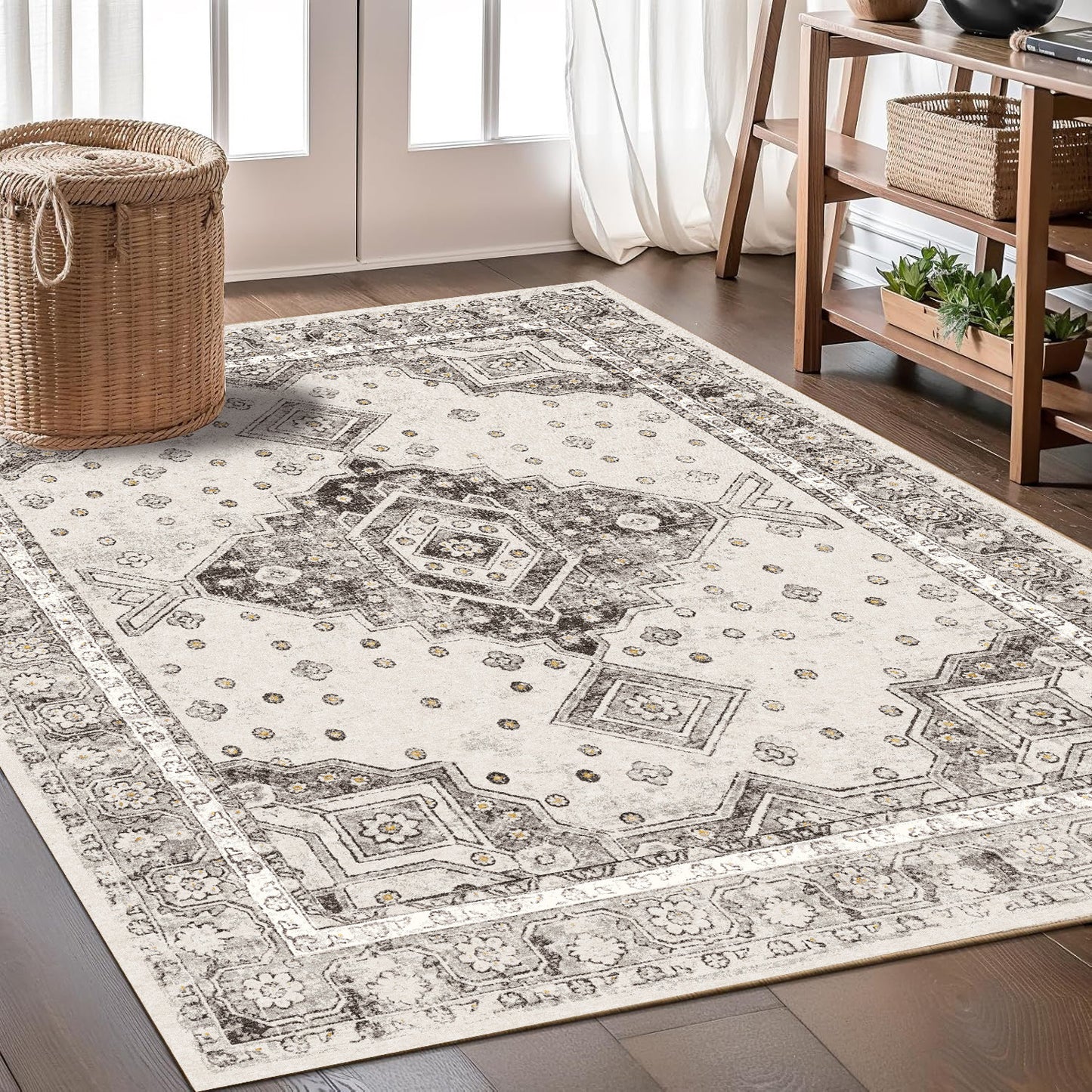 Imitation Wool Carpet Size Reference Bohemian Non-Slip Washable Living Room Rug