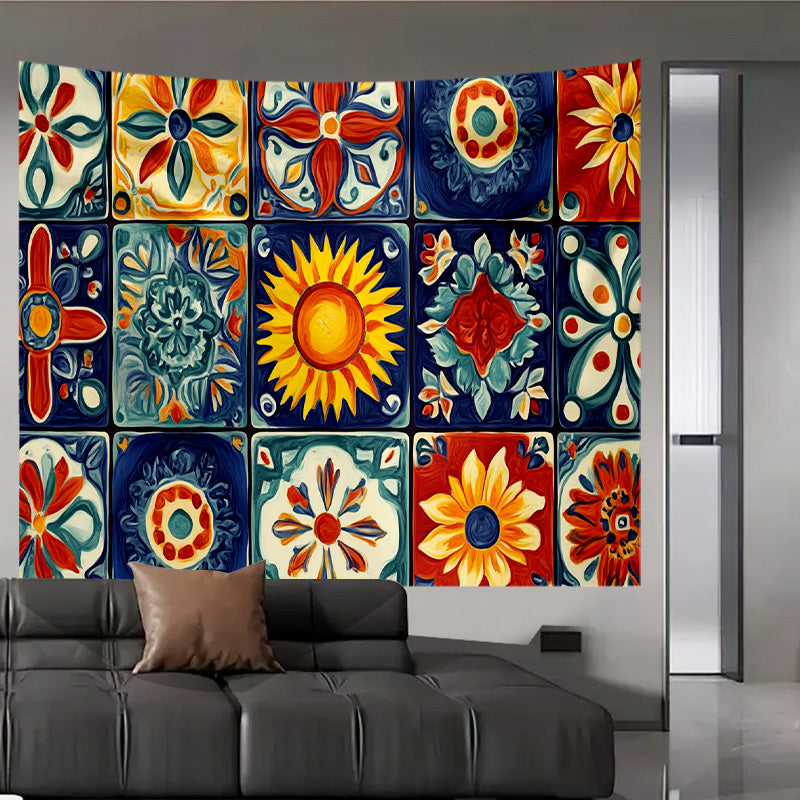 Moon Sun Tapestry Detail Shot – Vibrant HD Print Wall Hanging