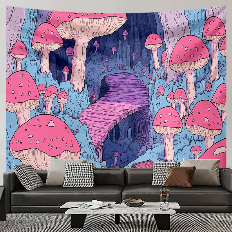 Dreamy Mushroom Tapestry Wall Art Aesthetic Boho Bedroom Home Decor
