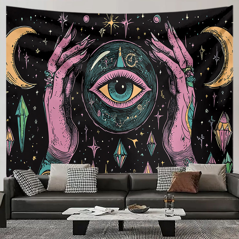Moon Sun Religion Tapestry – Mystical Vibrant Wall Hanging Fabric