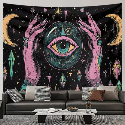 Moon Sun Religion Tapestry – Mystical Vibrant Wall Hanging Fabric