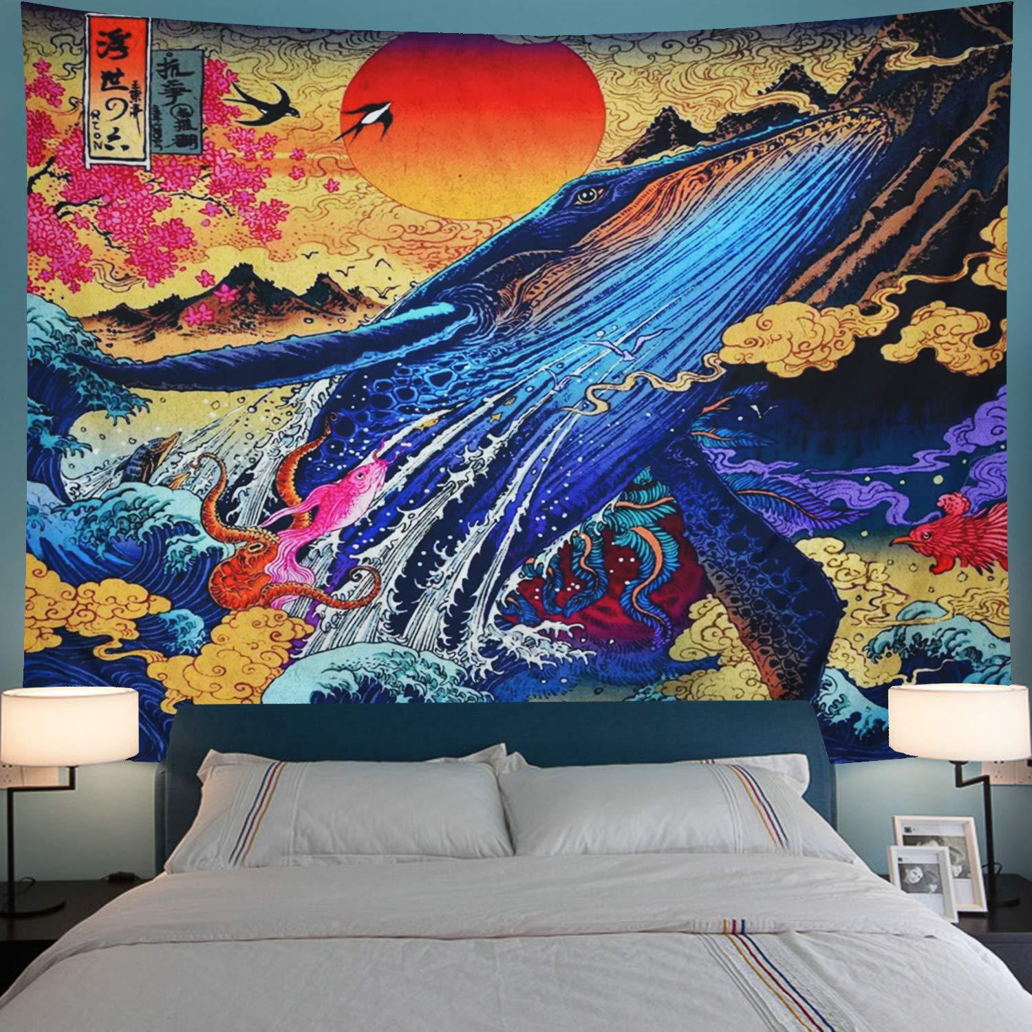 Great Wave Kanagawa Tapestry Close-up Texture – HD Print Wall Art