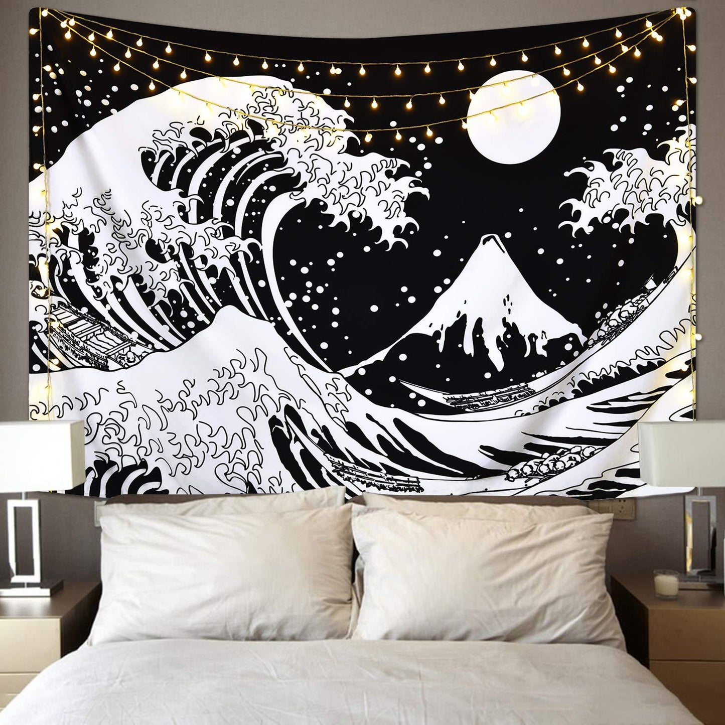 Kanagawa Wave Wall Tapestry – Japanese Aesthetic Home Decoration