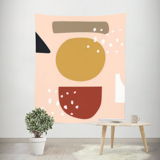 Boho Tapestry Wall Hanging – Warm Terracotta Desert Sunset Wall Art