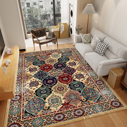 Persian Rug Anti-Slip Washable Faux Cashmere Carpet Living Room Home Decor