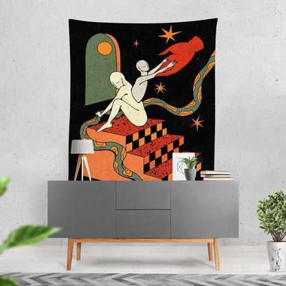 图5：Ethnic Boho Tapestry Close Up Detail Fabric Hippie Wall Hanging Decor