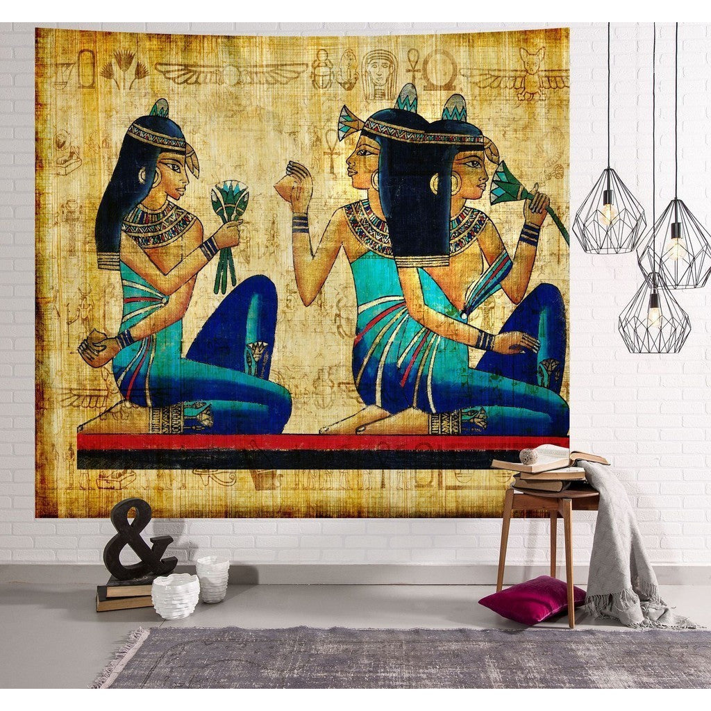 Egyptian Isis Wings Tapestry – Colorful Goddess Wall Hanging Decor