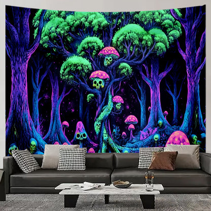 Dreamy Mushroom Tapestry Size Reference Wall Hanging Aesthetic Home Decor