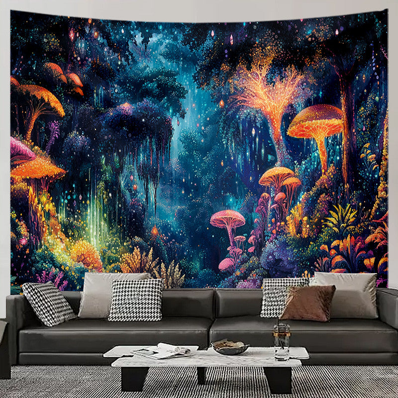 Dreamy Mushroom Tapestry Styled Bedroom Aesthetic Boho Wall Art Home Decor