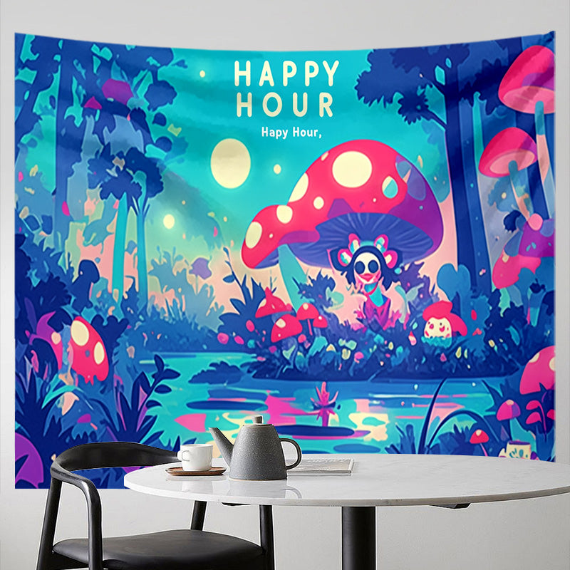 Dreamy Mushroom Tapestry Size Reference Wall Hanging Aesthetic Home Decor
