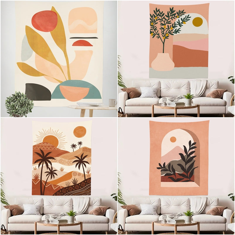 Nordic Morandi Wall Tapestry – Aesthetic Bedroom Decor Hanging Cloth
