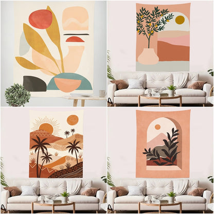 Nordic Morandi Wall Tapestry – Aesthetic Bedroom Decor Hanging Cloth