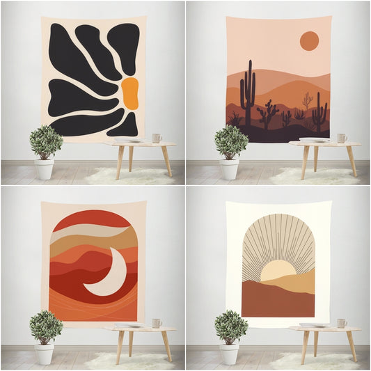 Morandi Bohemian Tapestry Wall Hanging – Abstract Boho Art for Bedroom Decor