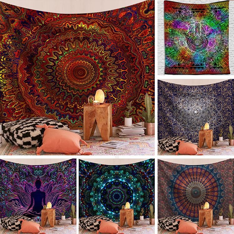 Bohemian Mandala Tapestry HD Print – Boho Wall Hanging Home & Dorm Decor
