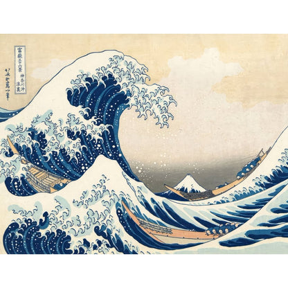 Minimalist Great Wave Tapestry – Japanese Kanagawa Wall Hanging Art